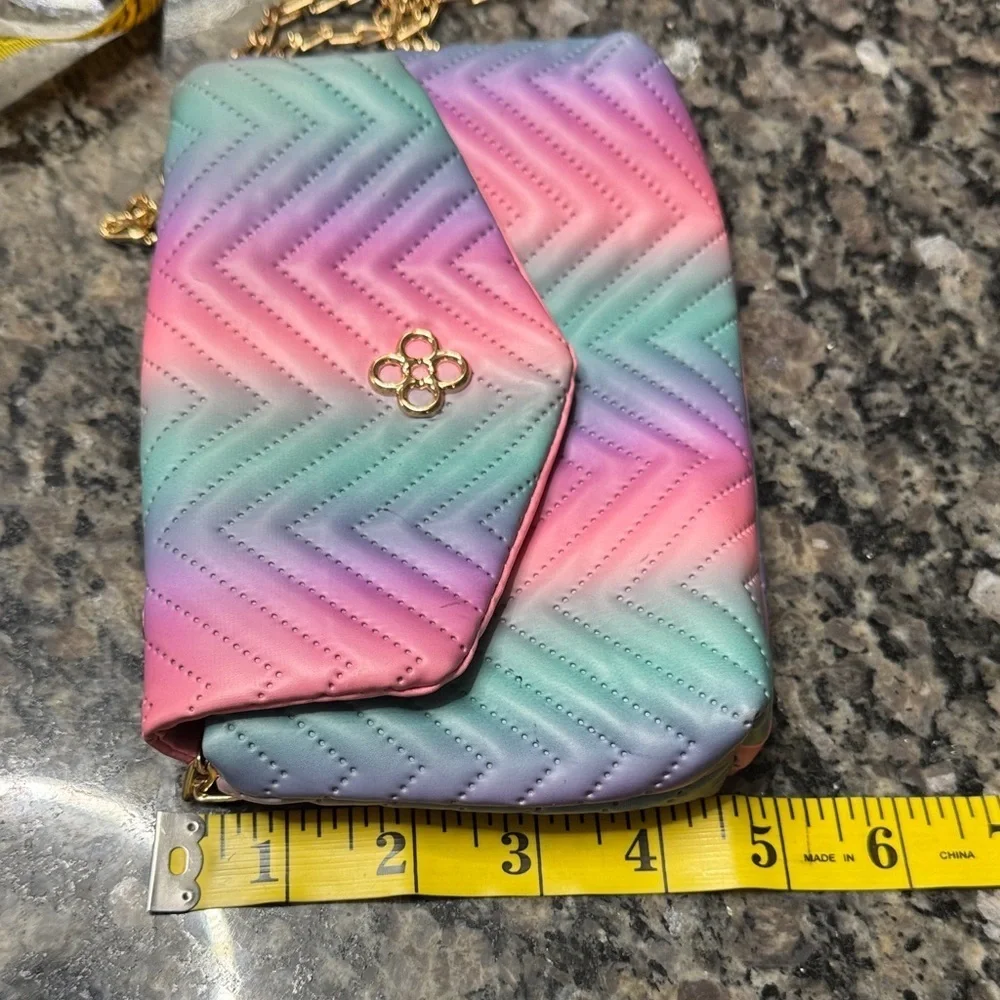 Multicolor Quilted Chain Bag EUC